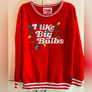 Tipsy Elves Sweater Light Up I like Big Bulbs Christmas Party size M